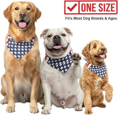 American Flag Dog Bandana 4th of July Bandana 4th of July Dog Clothes Patriotic Pet USA American Flag Bandanna - Standard Size