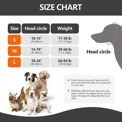 Meifsou Dog Head Wrap - Quiet Ears for Anxiety, Waterproof Dog Calming Hood, No Shake Ear Cover Snoods for Thunder, Lightning, Fireworks, Vet Visits, Polyester and SBR Diving Fabric, Navy Blue, Medium