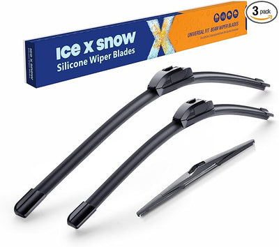 ICEXSNOW® Silicone Windshield Wiper Blades Replacement for 2019-2023 Hyundai Santa Fe/2018-2020 Elantra GT;2016-2020 KIA Sorento Automotive Replacement Windshield Wiper Blades,26+16+12"(12-K)