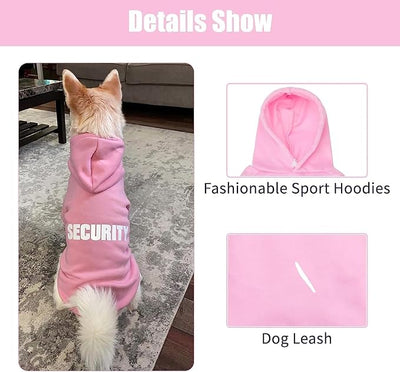 BINGPET Security Dog Hoodies Puppy Sweater Cold Weather Dog Coats Soft Brushed Fleece Pet Clothes Hooded Sweatshirt for Dog Cat