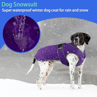 MIGOHI Warm Dog Coat Winter Dog Jacket,Waterproof Cold Weather Coats for Dogs,Fleece Jacket for Small Medium Large Dogs,Reflective Thick Fleece Vest with Leash Hole