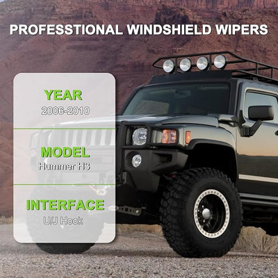 PARRATI® Windshield Wiper Blades for Hummer H3 2006-2010, 3 Pack | 17/16 Inch Front +11 Inch Rear, OEM Replacement, Ultra Quiet, No Streaks All Weather Wiping