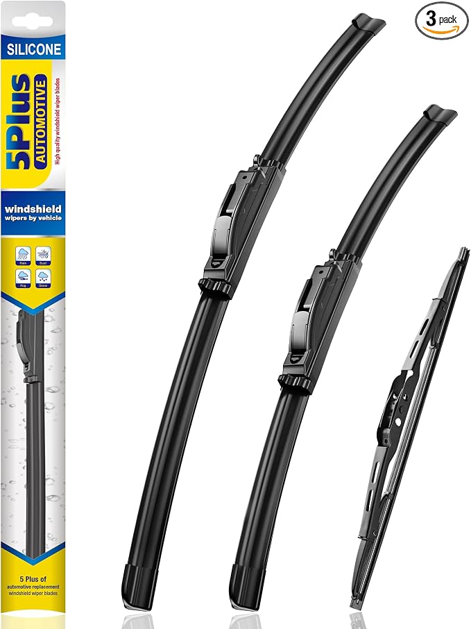 5 PLUS Silicone Windshield Wipers Replacement for 2024-2018 Buick Enclave /2021-2017 Cadillac XT5 Wiper Blades(3 PCS),Water Repellent Automotive Replacement Windshield Wiper Blades -24"/20"/11"