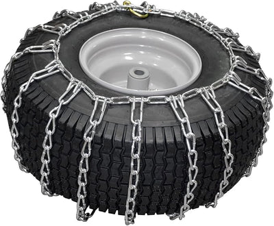 OakTen Set of 2 20x8x8 20x8x10 Tire Chains for Lawn Garden Tractors Mowers and Rider, 2-Link Lawn Tractors Tire Chains