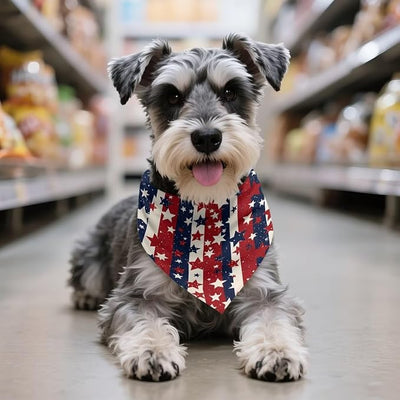KEIAHUAN American Flag Dog Bandanas Washable Reversible Dog Bib Adjustable 4th of July Patriotic Pet Handkerchief Accessories Fits Small & Large Dogs 1 Pack