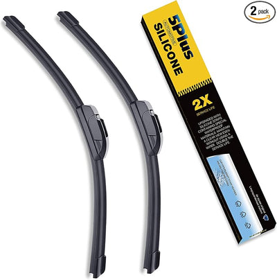5 PLUS® Silicone 20 Inch Wiper Blades 2 Pack Replacement For Ford F150 F-150 F250 F350 F-Series 2008-1999 Expedition 2000-2007 Explorer 2010-2005 Mustang 2004-99,Windshield Wiper Blades.