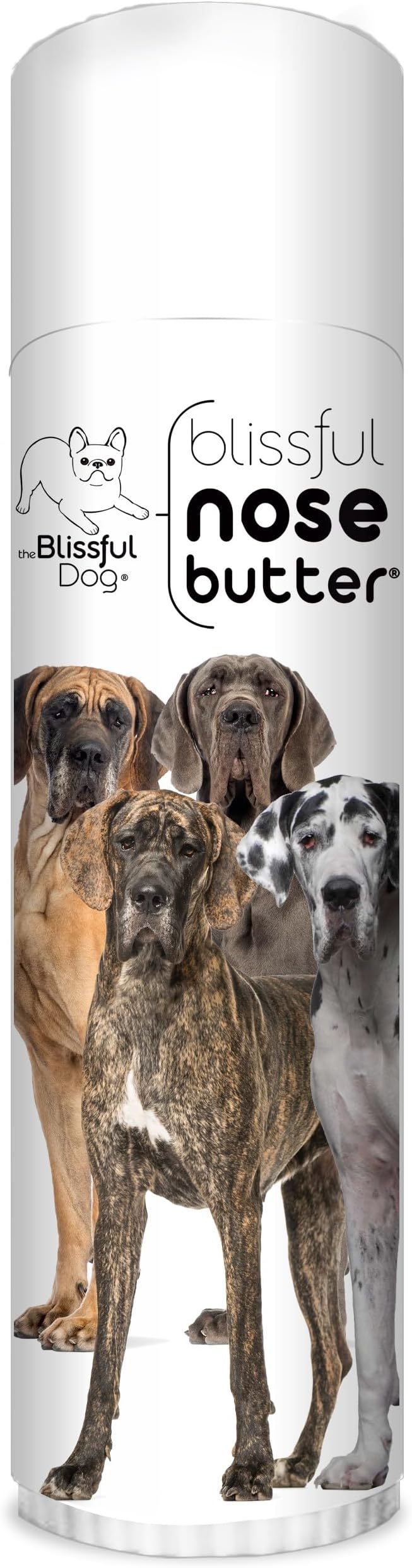 French Great Dane Nose Butter for Dry, Cracked Skin, Lick-Safe Dog Nose Balm with Moisturizing Shea Butter, Almond, Olive, and Essential Oils, Pet Supplies, Uncented, 0.50 oz.