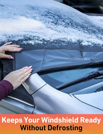 EcoNour Car Snow Cover Compatible for Ford Fusion | Windshield Cover for Ice and Snow with S-Hook Straps | Heavy-Duty 600D Oxford Winter Car Cover, Waterproof & Anti-Slip