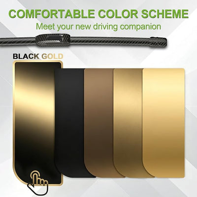 OEM QUALITY 24" + 19" PARRATI Carbon Fiber Windshield Wiper Blades, Black Gold All Season Durable Replacement Wipers,Quiet Smooth Streak-Free Wipe (Set of 2)