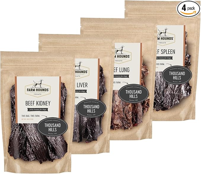 Beef Organs Bundle - Premium Beef Organs for Dogs - Made from 100% Humanely Raised Cattle - Great for Training & Treats - No Added Fillers - Made in USA - 4 Pack