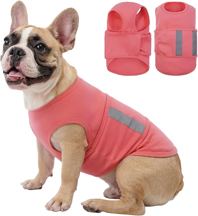 Dog Anxiety Calming Vest, Gentle Compression Anxiety Suit for Dogs, Breathable Dog Calming Wrap for Separation Anxiety, Thunder, Fireworks, Vet Visits, Pink M