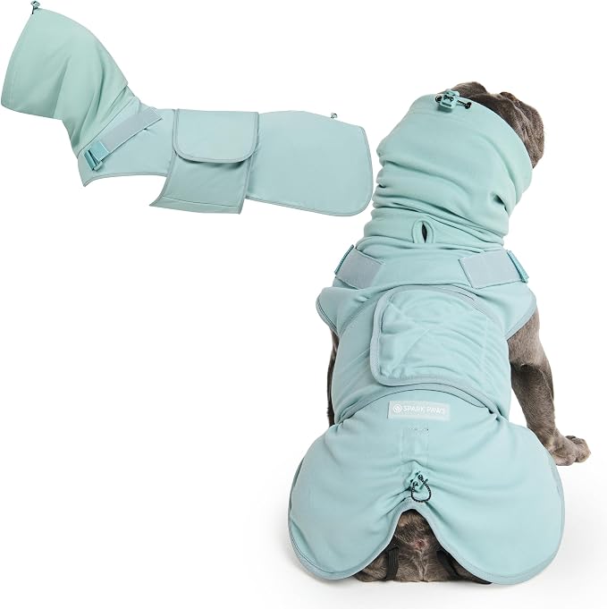 Anxiety Relief Vest for Dogs – Gentle Compression Dog Anxiety Suit, Calming Wrap for Separation Anxiety, Thunder, Fireworks, Suitable for Small Medium and Large Breeds - Teal - Size XL