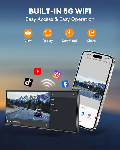 11.5" Wireless Carplay Screen for Car, Portable Apple Carplay & Android Auto Touch Screen, 4K Dash Cam/App Control/Backup Camera/Mirror Link/Voice Control/GPS/Bluetooth,for All Vehicles