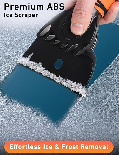 EcoNour 44.7" 3 in 1 Snow Brush for SUV, 360° Pivoting Extendable Long Snow Brush for Car, Snow and Ice Scrapers for Windshield with Ergonomic Foam Grip for Car Truck SUV, Winter Car Accessories