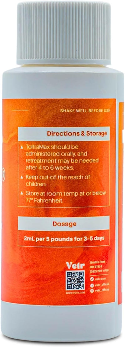 Toltrazuril 2.5% for Horses, Dogs, Cats, 60mL/2 Ounce, for Non-Food Chain Animals, Chicken