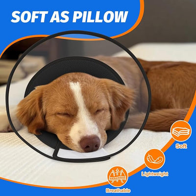 Dog Cone Collar with Soft Padding to Stop Licking, Elizabeth Recovery Collar After Surgery for Large Medium Small Dogs, Comfortable Pet Head Cone Alternative for Neutering Spay Injury (M)