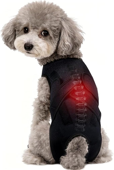 Dog Back Brace for IVDD Recovery, Adjustable Dog Spine Support Harness for Dachshund Corgi French Bulldog Pug, Pain Relief Back Protector for Senior,Post‑Surgery,Long‑Bodied & Overweight Dogs, S