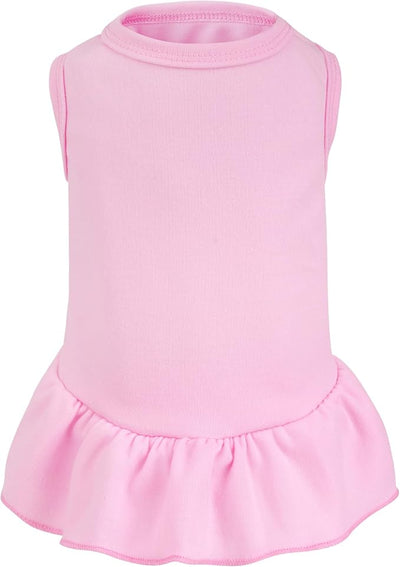 Dog Dresses Cat Skirt Solid Color Dog Clothes Summer Sleeveless Puppy Girl Clothes for Small Pet Dogs Cats (Pink, X-Small)