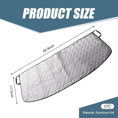 1 PC Car Front Windshield Rain Trough Protection Cover, 66.9" x 17.7" Wiper Dust Frost Proof Cover for All Seasons, Adsorption Non-Destructive Installation Cover, Universal for Cars (Silver)