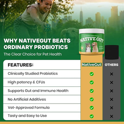 Natural Probiotic Supplement for Pets, Supports Digestive Health & Gut Microbiome, 8 Probiotic Strains, Powder Form, 30 Scoops (6 Bottles)