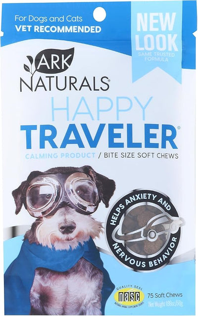 ARK NATURALS, Cat Dog Chews Happy Traveler, 1.98 Ounce