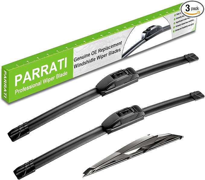 PARRATI® Windshield Wiper Blades for Toyota RAV4 2006-2012, 3 Pack | 24/17 Inch Front +12 Inch Rear, OEM Replacement, Ultra Quiet, No Streaks All Weather Wiping