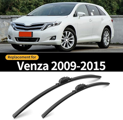Front and Rear Windshield Wipers for Toyota Venza 2009-2015 | Quiet and Streak-Free Front and Back Wiper Blades Assembly All-Season OEM Automotive Replacement Accessories