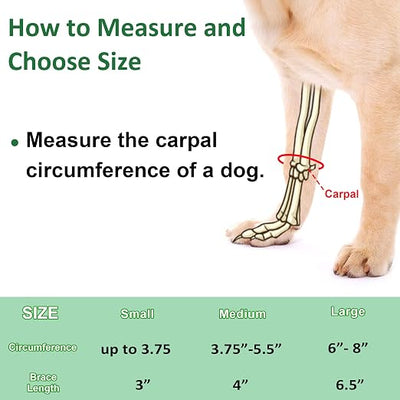 GenetGo Dog Canine Front Leg Brace Paw Compression Sleeve Joint Wraps - Protects Wounds Stop Licking & Prevents Injuries, Sprains Helps with Loss of Stability from Arthritis - Medium
