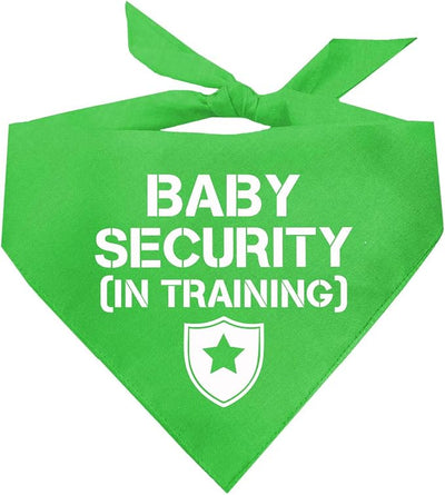 Baby Security in Training Dog Bandana | 100% Cotton Adjustable Triangle | Made in USA | New Baby | Pregnancy Announcement Photoshoot Prop | Gender Reveal | Lime Green X-Small (223)