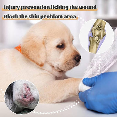 ROZKITCH Dog Elbow Sleeve for Front Right Left Leg, Pet Prevent Licking Wound Elbow Knee Protector, Dog Recovery Suit Cone Collar Alternative for Sprain ACL CCL Arthritis Joint Care Brown S