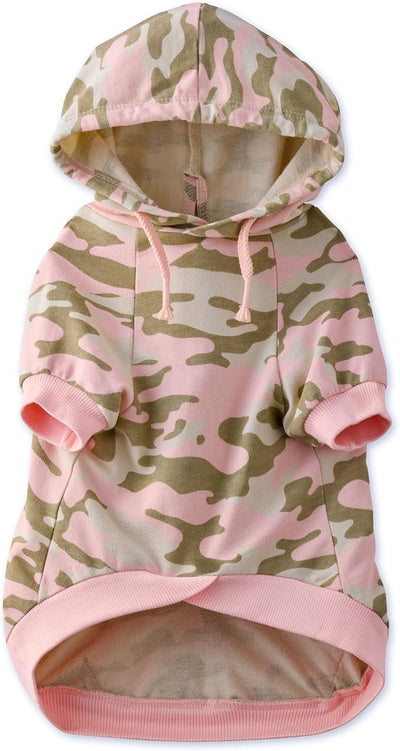 Pet Passion Rocky – The Original Lightweight Hooded Tee 100% Organic Cotton Dog Hoodie Pet Coat Sweater for All Sized Dogs, Original Pink Camo, XXX-Small (up to 5lbs)