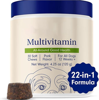 Dog Probiotics - Pet Digestive and Immune Supplement - Suitable for All Dog Breeds - Salmon Favor - 4.32 Ounces - 30 Tablets