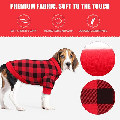 Dog Fleece Sweater for Small Dogs Buffalo Plaid Dog Clothes Soft Thickening Warm Puppy Clothes for Sweater Small Dogs Girl & Boy(S)