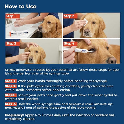 Dog Eye Drops - Cat Eye Drops - Vet Recommended Pet Eye Drops to Clean and Soothe Eye Infections, Allergies, Dry & Pink Eyes, Tear Stain Remover for Dogs, Cats, Horses & Birds (Cream)