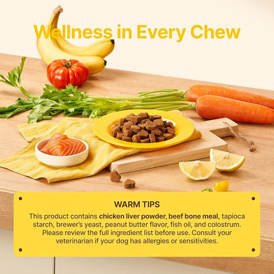 PENPEN Dog Allergy Relief Chews, Dog Itching Skin Relief, Omega 3 for Dogs Itch Supplement, Relieve Seasonal Allergy, Provide Immune Support (Peanut Butter Chews, 50ct)