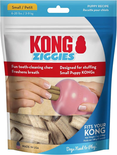 KONG Puppy Ziggies Dog Treats 2 Pack (Small, Original)- Teeth Cleaning Dog Treats for Puppies, Long-Lasting Chews, Works Classic Rubber Toys