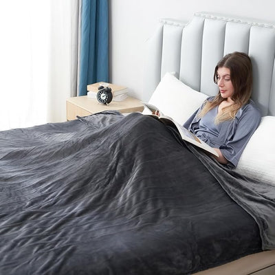 Eydna Electric Heated Blanket Twin Size 62"x84", Fast Heating Throw, Soft Plush Microplush for Bed & Couch, 10 Hours Auto Off & 5 Heating Levels, Machine Washable, Gifts for Womens & Family-Mist Gray