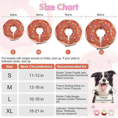 BEAUTYZOO Dog Cone Alternative After Surgery for Large Medium Small Dogs, Soft Inflatable Cone Collar for Dogs Cats, Neck Donut E Collars Dog Recovery Collar to Stop Licking, Chocolate Brown, L