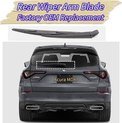 Rear Wiper Blade & Arm Replacement for Acura MDX 2022-2025 2023 2024 - OEM Fit for Base SH-AWD Type S Models - All-Season Rear Back Windshield Wiper Blade Set