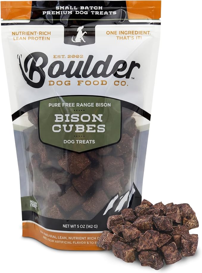 Bison Cubes: Pure Bison Dog Treats - All Natural, Vet Approved, Single Ingredient, Grain Free, Healthy & Nutritious Treats for Dogs (Bison Lung, 16oz)