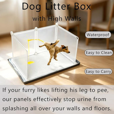 Dog Litter Box with High Walls,Pee Pad Holder Tray for Dog Potty