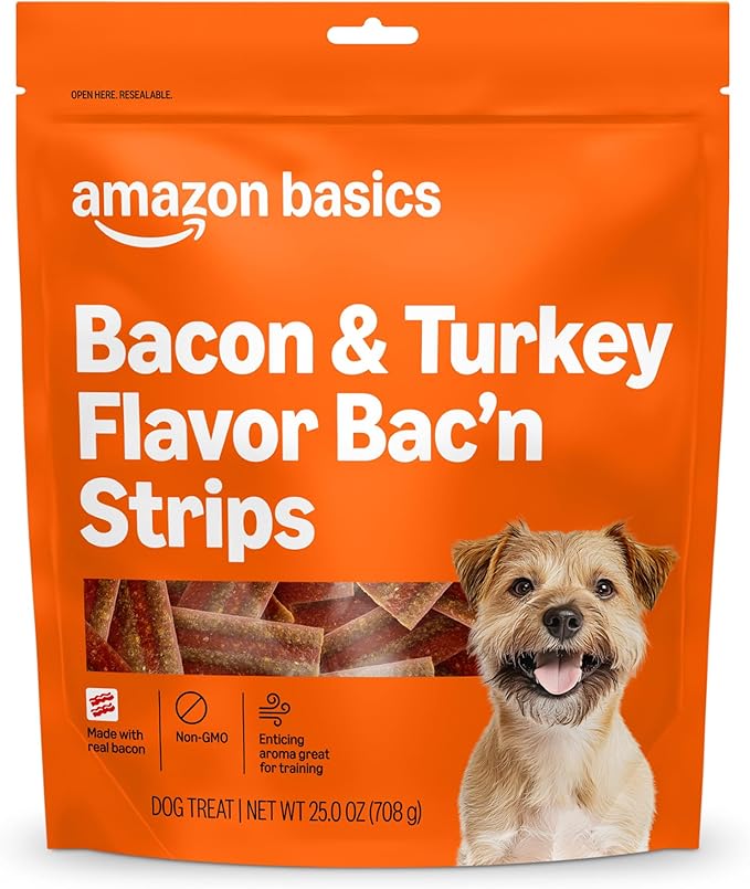 Bacon and Turkey Flavor Bac'n Strips Dog Treats - 25 oz Bag