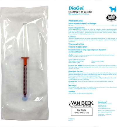 Diarrhea Control Gel for Small Sized Dogs 1-30 Pounds, 1 mL Syringes, 2 Pack