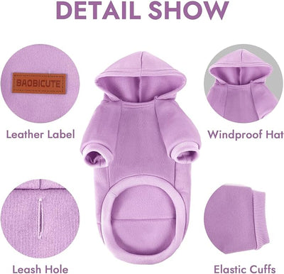 1 Pack Dog Hoodie Warm Hood Dog Sweater Cold Weather Small Dogs Sweatshirt Comfort Pet Clothes for Small Medium Dogs with Pockets Cats Chihuahua Clothes for Male Female Girl Boy Sporty Daily Wear