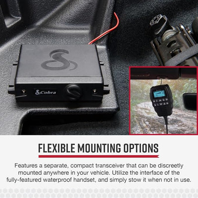 Cobra 75 All Road Wireless CB Radio - Dual-Mode AM/FM, Full 40 Channels, Bluetooth Connectivity, Digital Noise Cancellation, Waterproof, Instant Channel 9, 4-Watt Output, Easy to Operate, Black