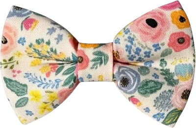 Detachable Dog Bow Tie, Slide-On Pet Bowtie for Collars, Stylish Durable Dog Lover Accessory Small, Medium & Large Dogs (Wonderland Garden, Large (4.5in Wide))