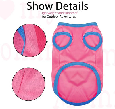 Color-Blocked Dog Tank Top with Playful Heat Transfer Designs – Lightweight Polyester Shirt for Small,MediumDogs, Perfect for Casual Outings.I Love My Mommy Pink S