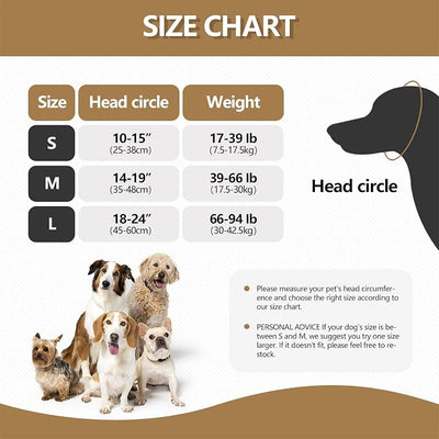 JOHNBOLIN Dog Ear Muffs - No Shake Ear Wrap & Quiet Calming Hoodie, Adjustable Head Snood Cover for Dogs, Noise & Anxiety Relief, Hematoma Protection for Grooming, Drying, Fireworks (Light Brown, M)