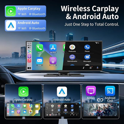 11.5" Largest Wireless Carplay Screen for Car, Portable Apple Carplay & Android Auto Touch Screen,1080p Backup Camera/Mirror Link/Voice Control/GPS/Bluetooth,for All Vehicles