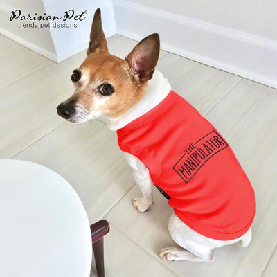 Parisian Pet Dog Shirt – 100% Cotton Shirts for Large Dogs – Red Sleeveless Puppy Clothes – Lightweight and Stylish Dog Apparel – Breathable Clothes for Dogs - Stretchy Funny Pet T Shirts